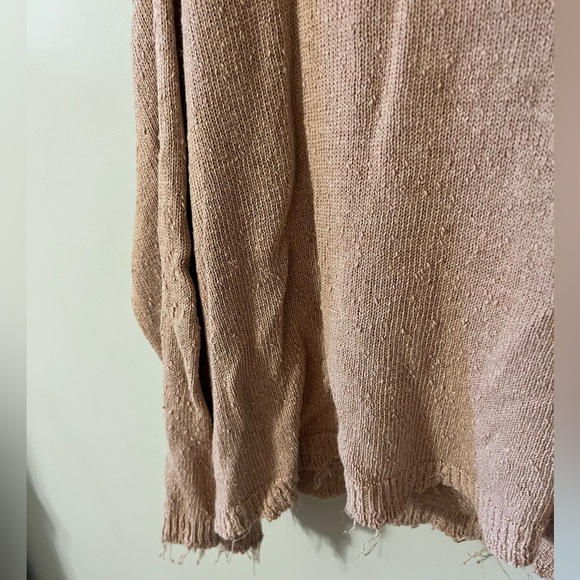 Free People Prism Distressed Sweater Size Small Peach - Picture 6 of 9